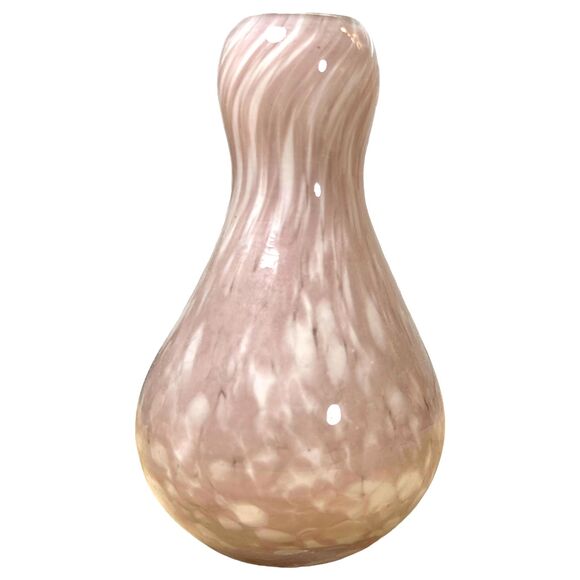 Blown Glass Pink Marble Mini Vase 4.5 inches - Picture 4 of 5